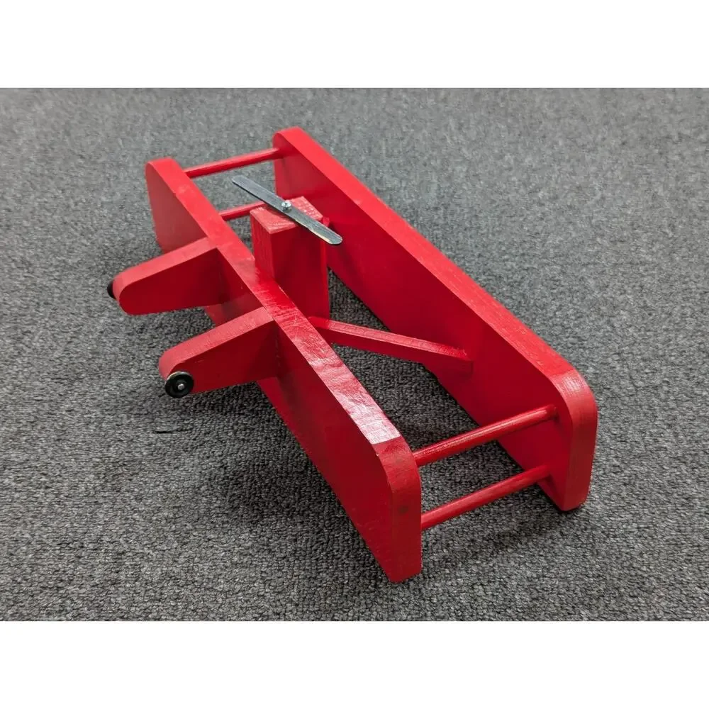 Mr. Train Red Wood Decorative Airplane Wall Shelf Decor Wheels Propeller Move